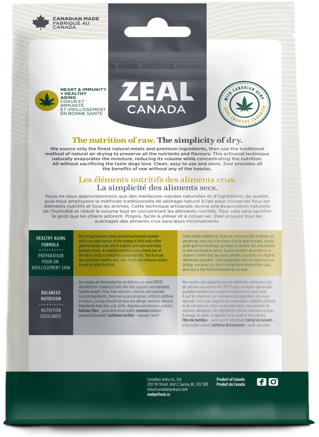 Zeal Canada - Gently Air-Dried Beef with Hemp (For Dogs)